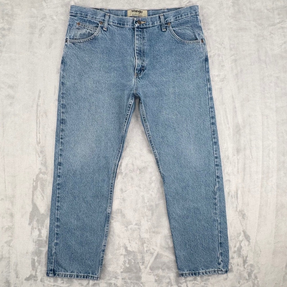 Wrangler Jeans Mens 38x29 Blue Authentics‎ Straight Leg 100% Cotton 10ZM100SW